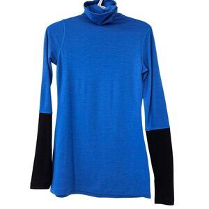 Lululemon St Moritz Jersey Merino Wool Top Beaming Blue Women's 6 Activewear